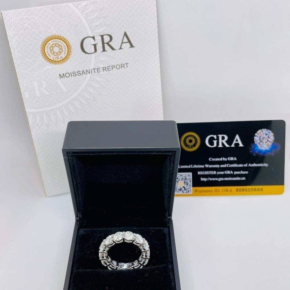 Moissanite Diamond Eternity Ring Wedding Band Anniversary GRA Certified Size 6.5